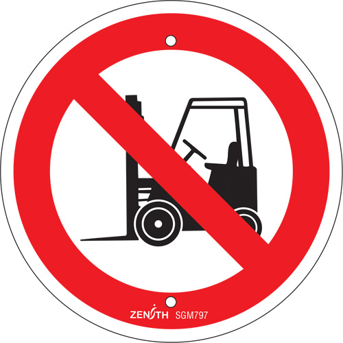No Forklifts CSA Safety Sign, 6" x 6", Plastic, Pictogram