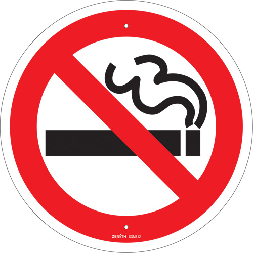 No Smoking CSA Safety Sign, 12" x 12", Plastic, Pictogram