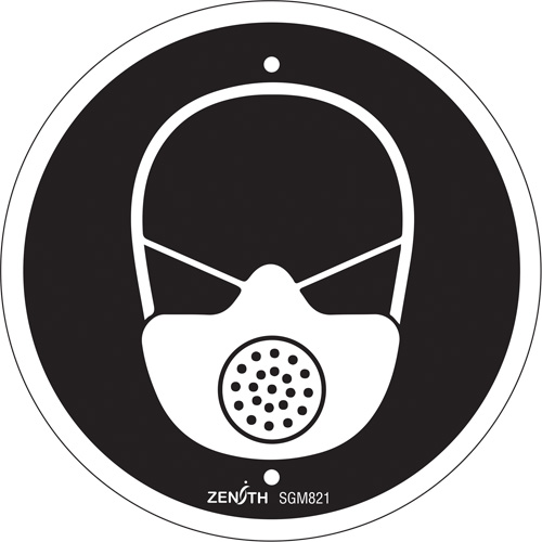 Respiratory Protection Required CSA Safety Sign, 6" x 6", Plastic, Pictogram