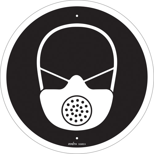 Respiratory Protection Required CSA Safety Sign, 12" x 12", Plastic, Pictogram