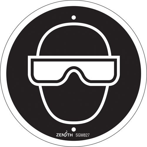 Eye Protection Required CSA Safety Sign, 6" x 6", Plastic, Pictogram