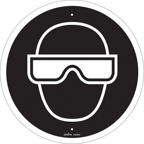 Eye Protection Required CSA Safety Sign, 12" x 12", Plastic, Pictogram