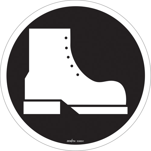 Foot Protection Required CSA Safety Sign, 12" x 12", Vinyl, Pictogram