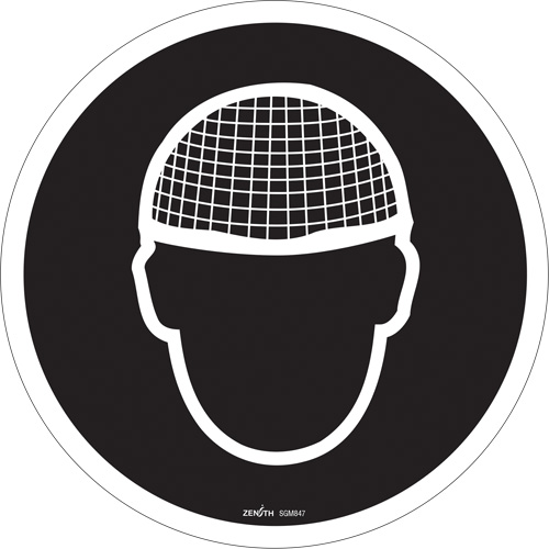 Hair Net Required CSA Safety Sign, 12" x 12", Vinyl, Pictogram