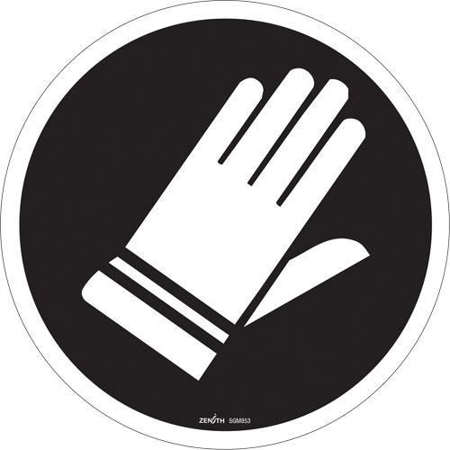 Hand Protection Required CSA Safety Sign, 12" x 12", Vinyl, Pictogram