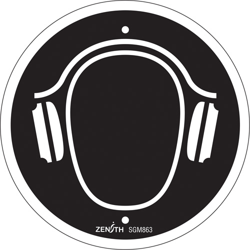 Hearing Protection Required CSA Safety Sign, 6" x 6", Plastic, Pictogram