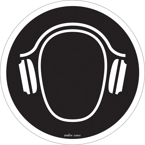 Hearing Protection Required CSA Safety Sign, 12" x 12", Vinyl, Pictogram