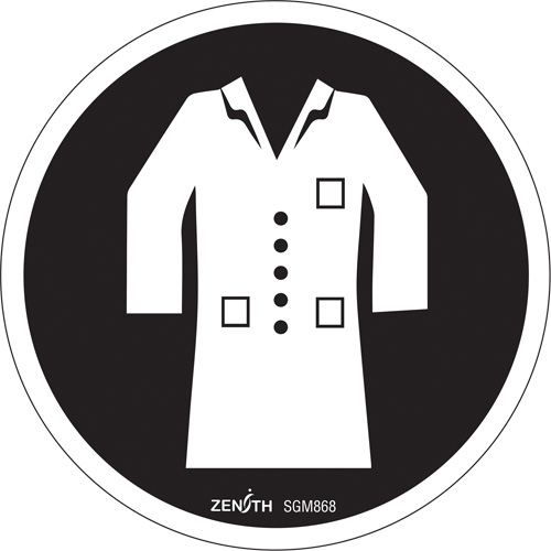 Lab Coat Required CSA Safety Sign, 6" x 6", Vinyl, Pictogram