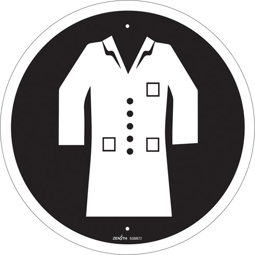 Lab Coat Required CSA Safety Sign, 12" x 12", Plastic, Pictogram