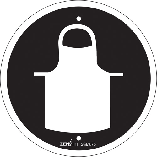 Protective Clothing CSA Safety Sign, 6" x 6", Plastic, Pictogram
