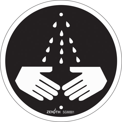 Wash Your Hands CSA Safety Sign, 6" x 6", Plastic, Pictogram
