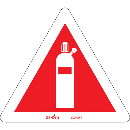 Compressed Gas CSA Safety Sign, 6" x 6", Vinyl, Pictogram