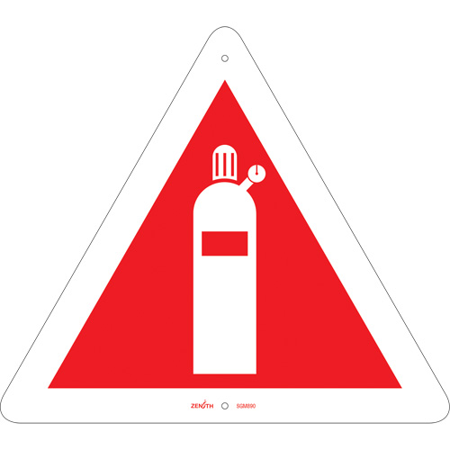 Compressed Gas CSA Safety Sign, 12" x 12", Plastic, Pictogram