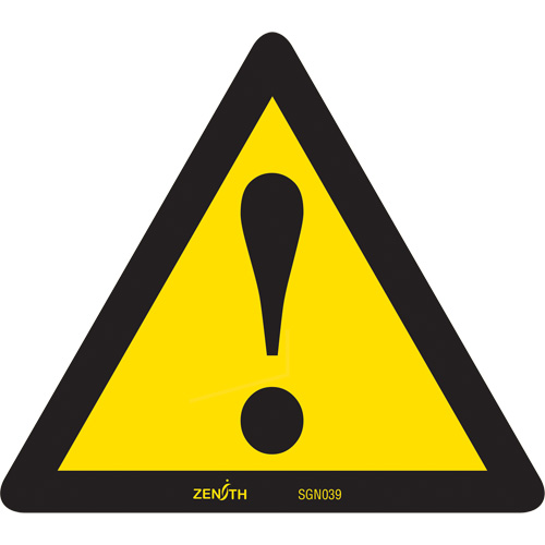 General Warning CSA Safety Sign, 6" x 6", Vinyl, Pictogram
