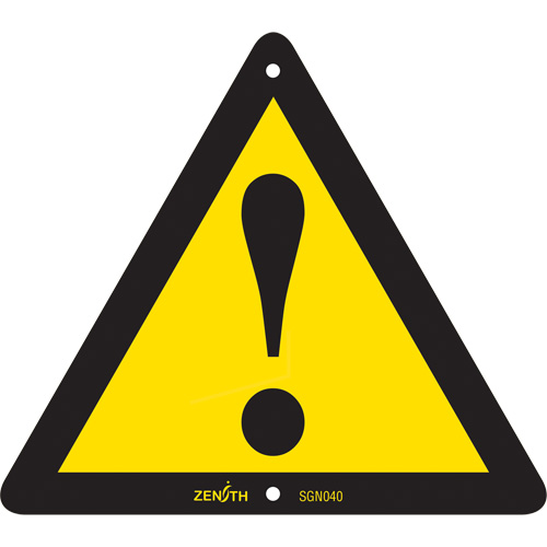 General Warning CSA Safety Sign, 6" x 6", Plastic, Pictogram
