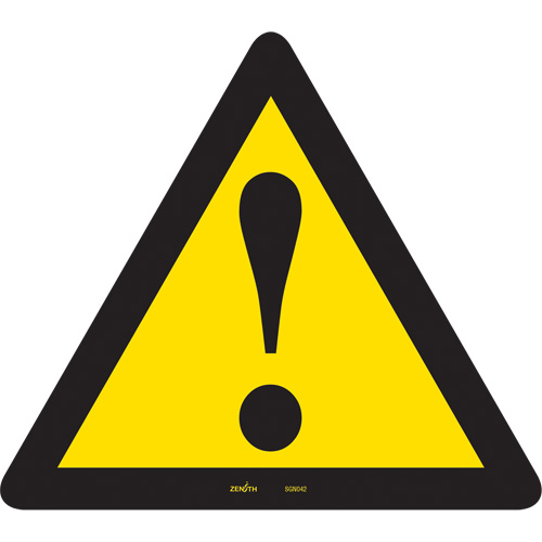 General Warning CSA Safety Sign, 12" x 12", Vinyl, Pictogram