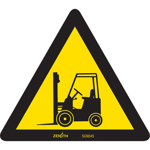Forklift CSA Safety Sign, 6" x 6", Vinyl, Pictogram