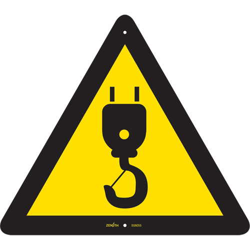 Crane CSA Safety Sign, 12" x 12", Plastic, Pictogram