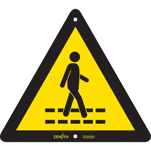 Pedestrian Safety Lane CSA Safety Sign, 6" x 6", Plastic, Pictogram