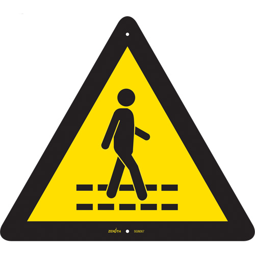 Pedestrian Safety Lane CSA Safety Sign, 12" x 12", Plastic, Pictogram