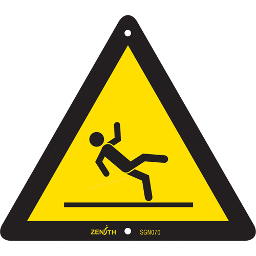 Slippery Surface CSA Safety Sign, 6" x 6", Plastic, Pictogram