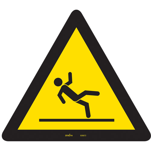 Slippery Surface CSA Safety Sign, 12" x 12", Vinyl, Pictogram