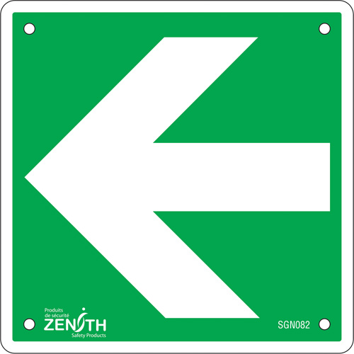 Arrow CSA Safety Sign, 6" x 6", Plastic, Pictogram