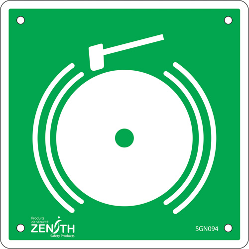 Emergency Alarm CSA Safety Sign, 6" x 6", Plastic, Pictogram