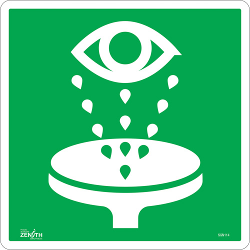 Eye Wash CSA Safety Sign, 12" x 12", Vinyl, Pictogram