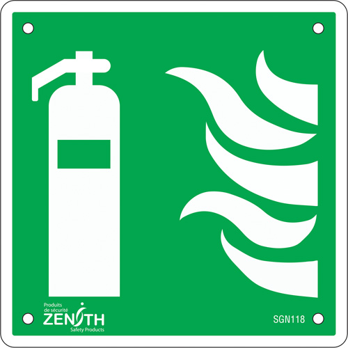 Fire Extinguisher CSA Safety Sign, 6" x 6", Plastic, Pictogram
