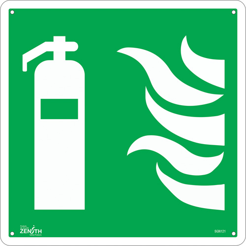 Fire Extinguisher CSA Safety Sign, 12" x 12", Plastic, Pictogram