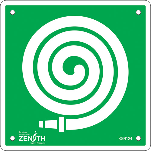 Fire Hose CSA Safety Sign, 6" x 6", Plastic, Pictogram