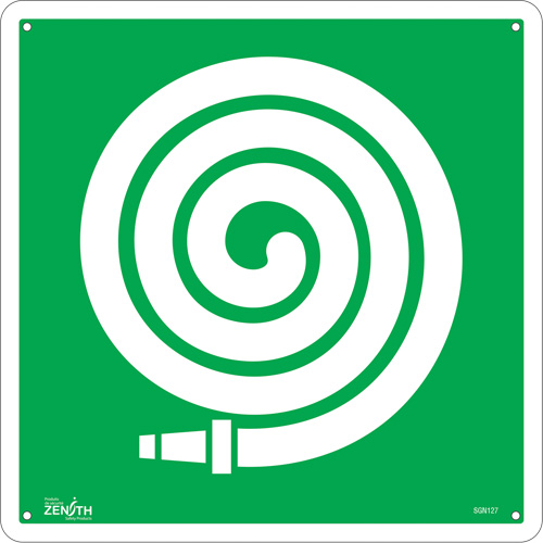 Fire Hose CSA Safety Sign, 12" x 12", Plastic, Pictogram