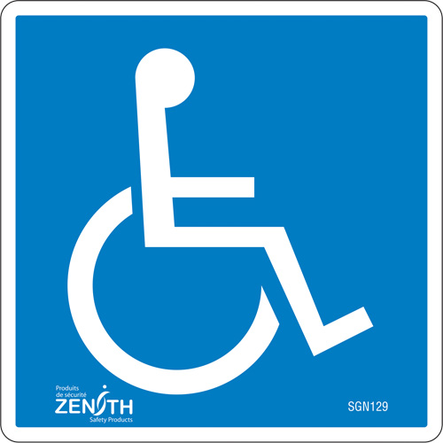 Handicap CSA Safety Sign, 6" x 6", Vinyl, Pictogram