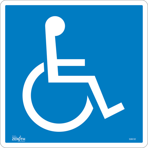 Handicap CSA Safety Sign, 12" x 12", Vinyl, Pictogram