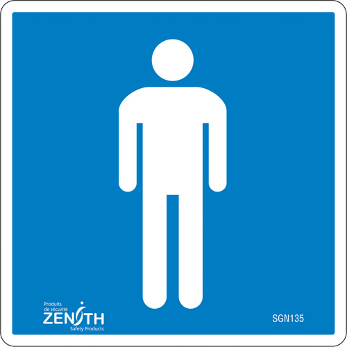 Men CSA Safety Sign, 6" x 6", Vinyl, Pictogram