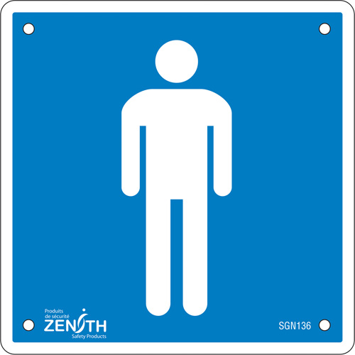 Men CSA Safety Sign, 6" x 6", Plastic, Pictogram
