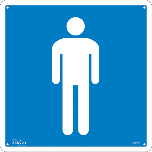 Men CSA Safety Sign, 12" x 12", Plastic, Pictogram