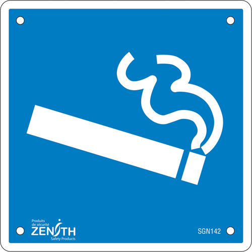 Smoking Section CSA Safety Sign, 6" x 6", Plastic, Pictogram