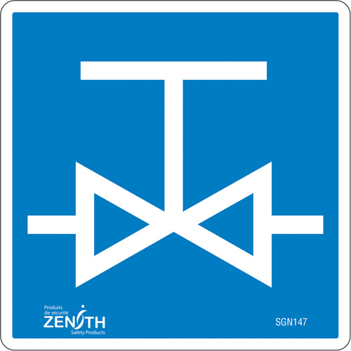 Valve CSA Safety Sign, 6" x 6", Vinyl, Pictogram