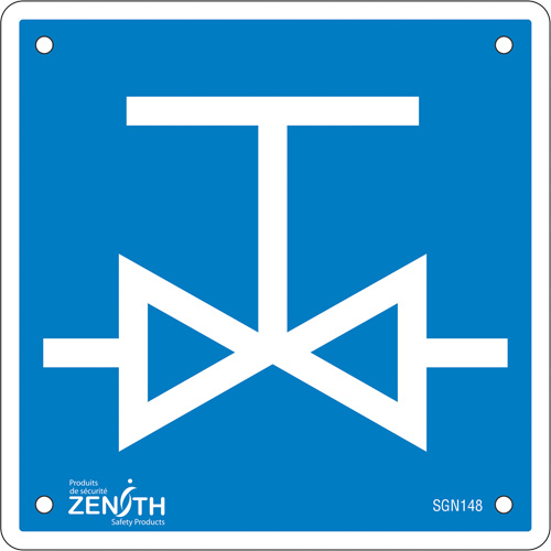 Valve CSA Safety Sign, 6" x 6", Plastic, Pictogram