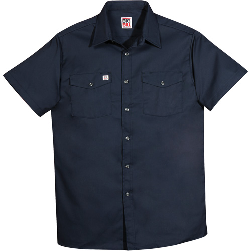 Short-Sleeved Twill Work Shirt, Men's, 4X-Large, Navy Blue