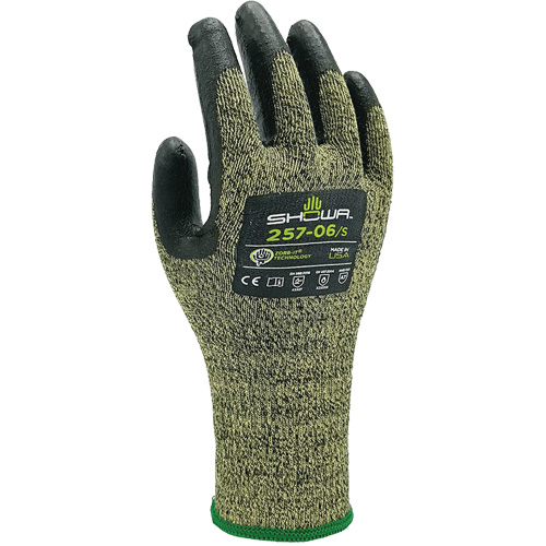 257 Cut Resistant Gloves, Size 6/Small, 13 Gauge, Foam Nitrile Coated, Stainless Steel Shell, ANSI/ISEA 105 Level 7/EN 388 Level F