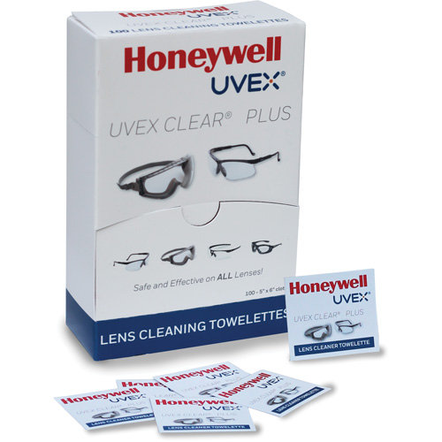 Uvex<sup>®</sup> Clear<sup>®</sup> Plus Towelettes, 5.25" x 8", Pack Of 100