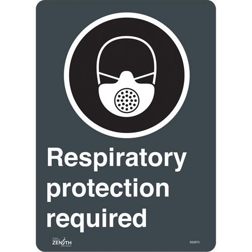 "Respiratory Protection Required" CSA Safety Sign, 14" x 10", Vinyl, English with Pictogram