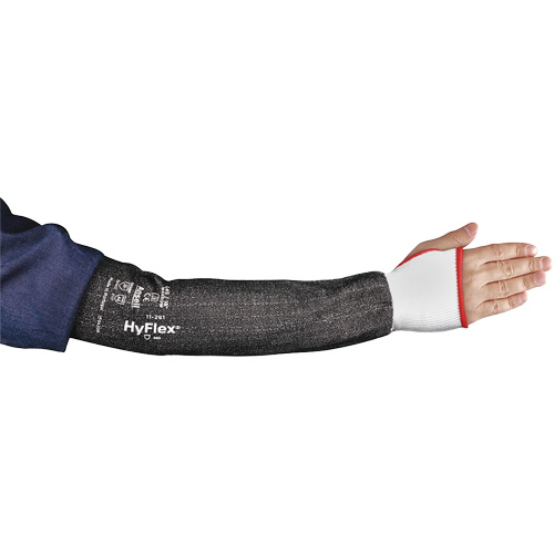 HyFlex 11-281 Series Wide Cut Resistant Sleeve with Thumbhole, Intercept™, 22", ASTM ANSI Level A4, Grey