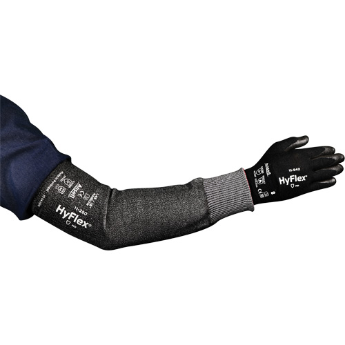 HyFlex® 11-280 Series Narrow Cut Resistant Sleeve, Intercept™, 12", ASTM ANSI Level A4, Grey