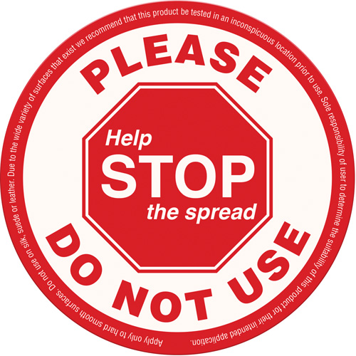 "Please Do Not Use" Label, 5-1/8" x 5-1/8", Vinyl, English