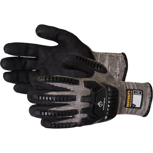 Dexterity® Impact-Resistant & Cut-Resistant Gloves, Size 6, 15 Gauge, Nitrile Coated, Cotton Shell, ASTM ANSI Level A4
