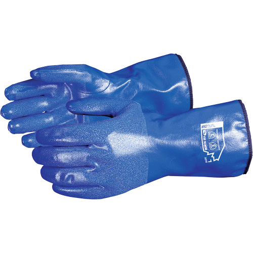 North Seaâ„¢ Chemical Resistant Gloves, Size 2X-Large, 11" L, Nitrile, Fleece Inner Lining, Winter Weight